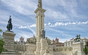 Old constitution monument in Andalusia square, Spain