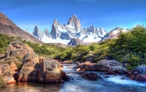 Beautiful view of the Fitzroy mountains, America