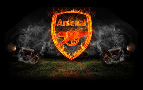 Огненный логотип футбольного клуба Арсенал