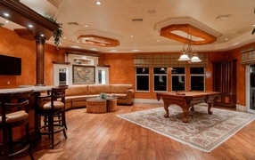 Large room with pool table
