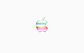 Multicolored iphone 11 phone logo on a white background