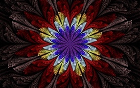 Абстрактный разноцветный фрактальный цветок