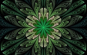 Абстрактный зеленый волнистый цветок 