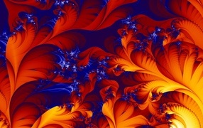 Абстрактные оранжевые и голубые кораллы