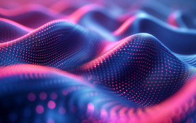 Черные абстрактные волны в розовых точках