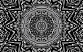 Черно-белый фрактальный узор 