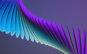 Голубая волнистая 3д спираль 