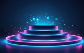 Созданный неоновый подиум 3д графика