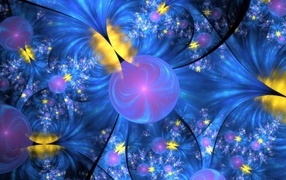 Неоновые абстрактные круги с разводами