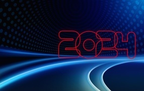 Цифры 2024 на синем фоне