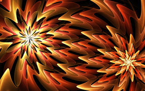 Оранжевые цветочные абстрактные фигуры 