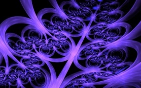 Закрученные фиолетовые фигуры 3д графика