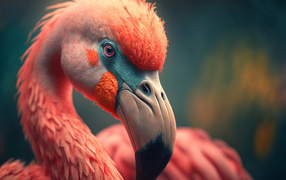 Large painted pink flamingo
