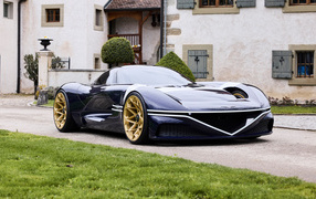 Черный автомобиль Genesis X Gran Berlinetta Tribute 2024  года