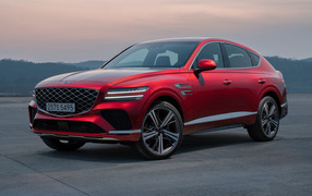 Красный автомобиль Genesis GV80 Coupe AWD