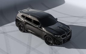 Top view of a black 2024 BMW XM Thor Forged Carbon Package
