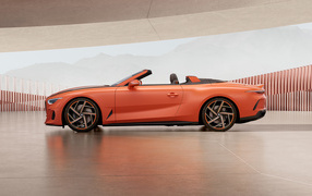 Вид сбоку на кабриолет Bentley Mulliner Batur Convertible 2024  года