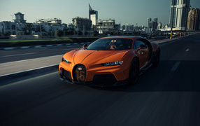 Orange car Bugatti Chiron Super Sport