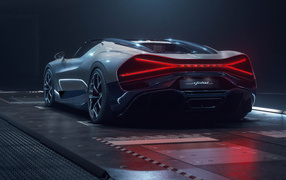 Вид сзади на автомобиль Bugatti W16 Mistral Roadster