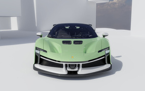 Вид спереди на автомобиль Ferrari SF90 XX Spider