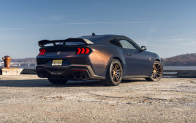 Автомобиль Ford Mustang Dark Horse вид сзади