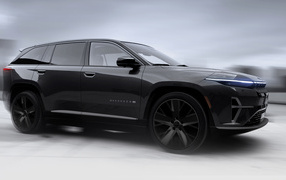 Стильный черный автомобиль Jeep Wagoneer S 2025 года