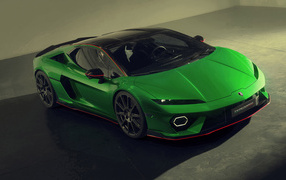 Зеленый спорткар  Lamborghini Temerario Alleggerita 2024 года