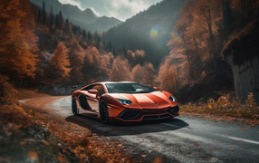 Автомобиль Lamborghini Aventador Autumn