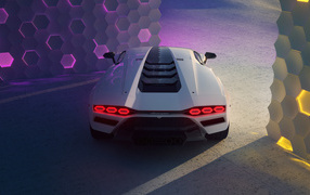 Вид сзади на автомобиль Lamborghini Countach