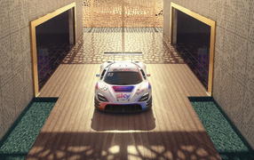 Вид сверху на автомобиль McLaren 720S GT3 EVO