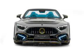 Вид спереди на черный автомобиль Mansory Mercedes-AMG SL 63 4MATIC+ Widebody