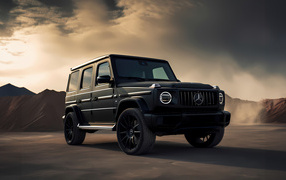 Джип Mercedes-Benz G-Class  под грозовым небом