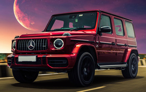 Красный джип Mercedes-AMG G63