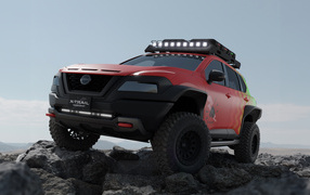 Большой внедорожник Nissan X-Trail Crawler Concept в горах