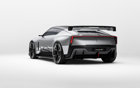 Вид сзади на автомобиль Polestar Concept BST 2024 года