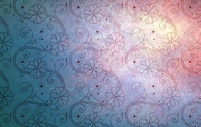 Серый фон с цветочными узорами