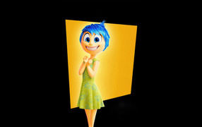 Персонаж Радость нового мультфильма Головоломка 2 на черном фоне, 2024