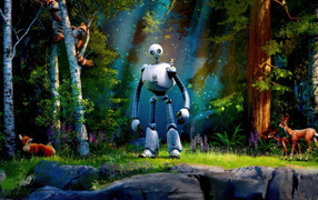 Робот в лесу в новом мультфильме Дикий робот, 2024