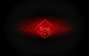 Красный логотип hp omen на черном фоне