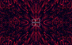 Белый логотип windows на красном волнистом фоне