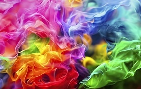 Клубы разноцветного дыма 