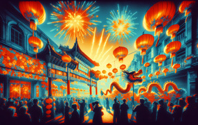 Новый год на улице Китайского города