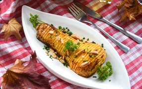 Тыква запеченная с орехами