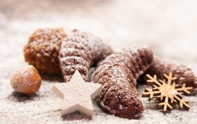 Рождественское печенье с сахарной пудрой