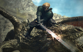 Полет на драконе в компьютерной игре Dragon’s Dogma 2, 2024
