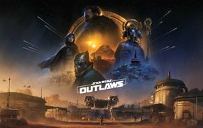 Постер новой компьютерной игры Star Wars Outlaws, 2024