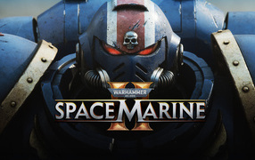 Постер с роботом новой компьютерной игры Warhammer 40,000: Space Marine 2