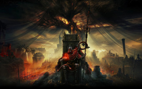 Персонаж на троне новая компьютерная игра Elden Ring: Shadow of the Erdtree