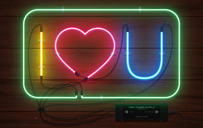Неоновая вывеска с надписью я тебя люблю
