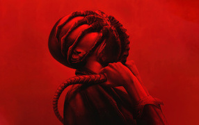 Новый постер фильма Чужой: Ромул на красном фоне